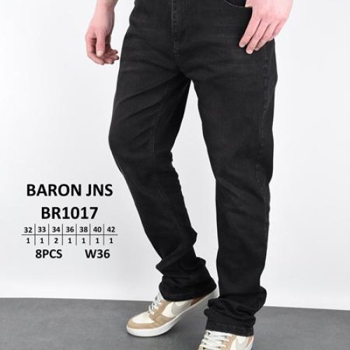 Джинсы Baron Jeans (32-42) BR1017 black (деми) Baron Jeans BR1017 black