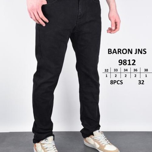Джинсы Baron Jeans (32-38) 9812 black (деми) Baron Jeans 9812 black
