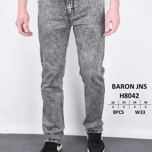Джинсы Baron Jeans (32-36) H8042 l.grey (деми) Baron Jeans H8042 l.grey