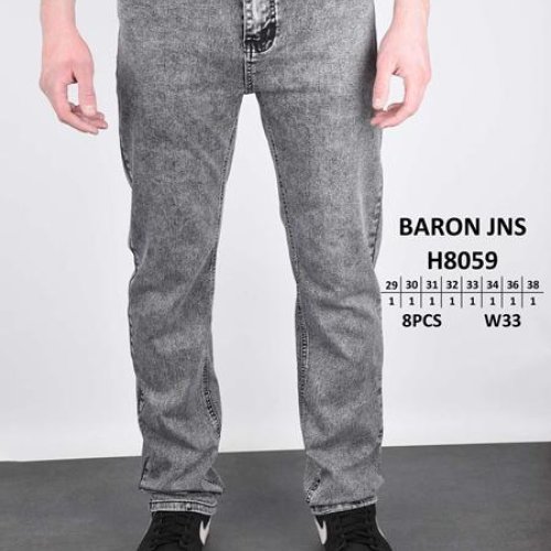 Джинсы Baron Jeans (29-38) H8059 l.grey (деми) Baron Jeans H8059 l.grey