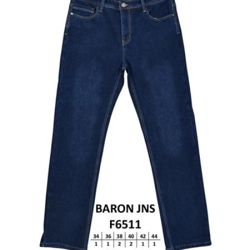 Джинсы Baron Jeans (34-44) F6511 blue (зима) Baron Jeans F6511 blue
