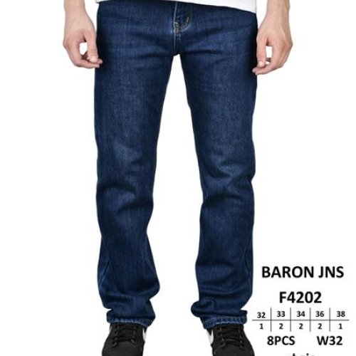 Джинсы Baron Jeans (32-38) F4202 blue (зима) Baron Jeans F4202 blue