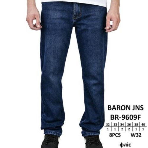 Джинсы Baron Jeans (32-40) BR9609F blue (зима) Baron Jeans BR9609F blue