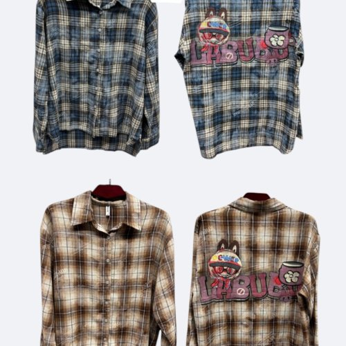 Рубашка BASE (XL-5XL) 523+ beige-brown (деми) BASE 523+ beige-brown