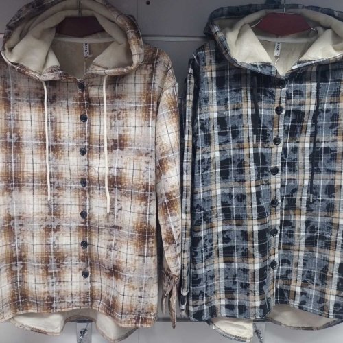 Рубашка BASE (M-2XL) 8193 beige-brown (зима) BASE 8193 beige-brown