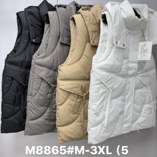 Жилетка Jacket (M-3XL) M8865 white (деми) Jacket M8865 white