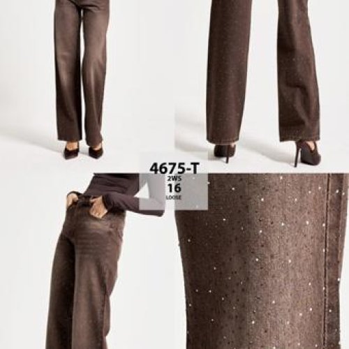 Джинсы Jeans Style (34-42) 4675T-2W5-16 brown (деми) Jeans Style 4675T-2W5-16 brown