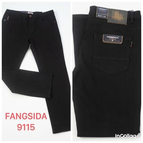 Джинсы Fangsida (40-50) 9115 black (деми) Fangsida 9115 black