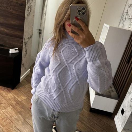 Свитер Lora (46-48) LR988 lilac (зима) Lora LR988 lilac