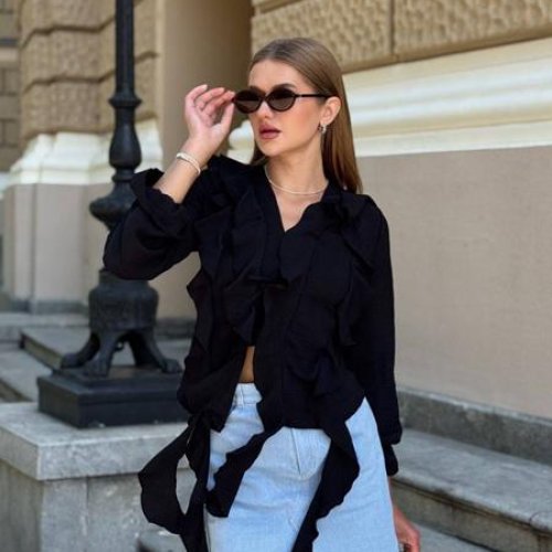 Блузка Arina (42-48) 2474 black (деми) Arina 2474 black