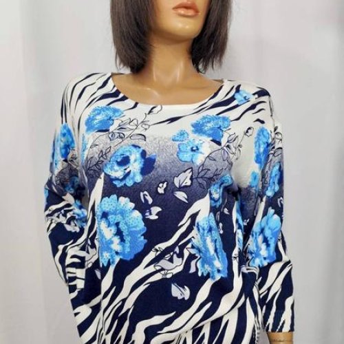 Свитер LIDA (3XL-4XL) 7631 navy-l.blue (деми) LIDA 7631 navy-l.blue