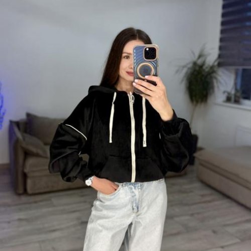 Кофта спорт S.Style (42-48) 51-2 black (деми) S.Style 51-2 black