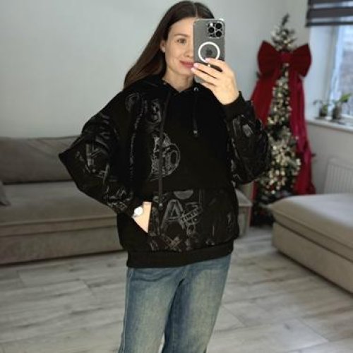 Худи S.Style (one size) 619 black (зима) S.Style 619 black