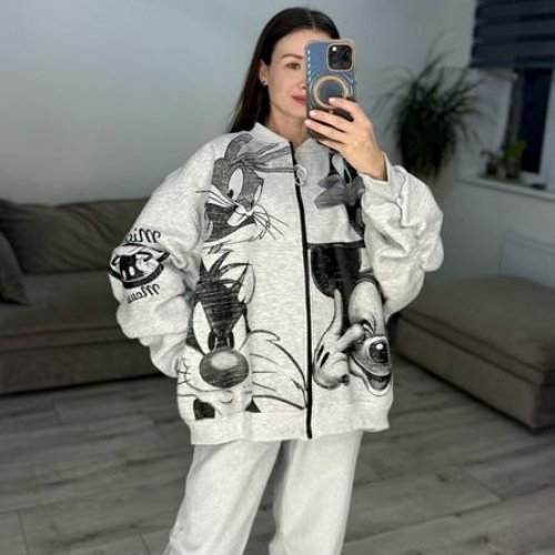 Кофта спорт S.Style (one size) 634-1 l.grey (зима) S.Style 634-1 l.grey