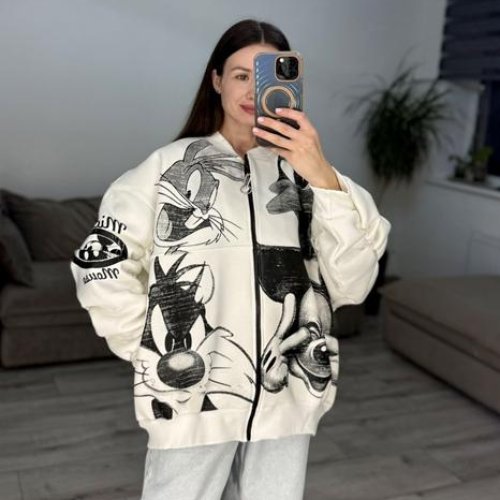 Кофта спорт S.Style (one size) 634-1 white (зима) S.Style 634-1 white