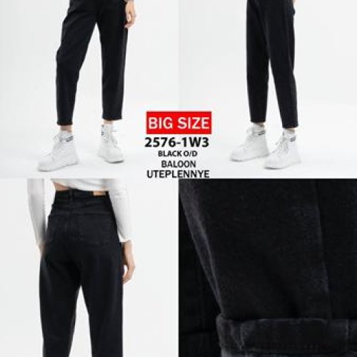 Джинсы Maxim Jeans (38-48) 2576-1 black (зима) Maxim Jeans 2576-1 black