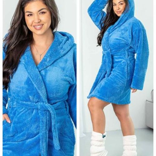 Халат Vehuiah (S-XL) 140103 l.blue (зима) Vehuiah 140103 l.blue