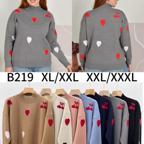 Свитер Anne-Kiss me (XL-3XL) B219 mix (зима) Anne-Kiss me B219 mix