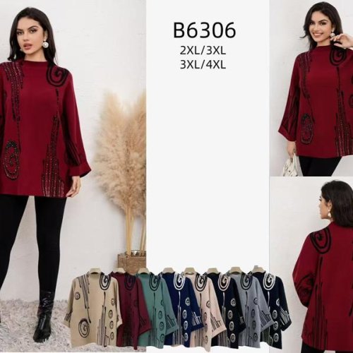 Свитер Anne-Kiss me (2XL-4XL) B6306 mix (зима) Anne-Kiss me B6306 mix