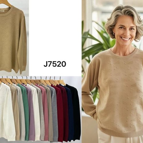 Свитер Anne-Kiss me (L-2XL) J7520 mix (деми) Anne-Kiss me J7520 mix