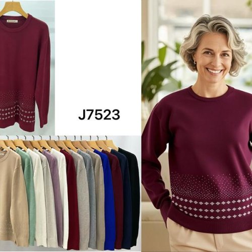 Свитер Anne-Kiss me (L-2XL) J7523 mix (деми) Anne-Kiss me J7523 mix