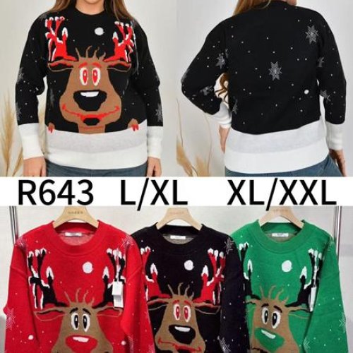 Свитер Anne-Kiss me (L-2XL) R643 mix (зима) Anne-Kiss me R643 mix