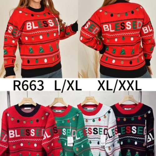 Свитер Anne-Kiss me (L-2XL) R663 mix (зима) Anne-Kiss me R663 mix