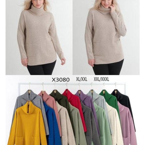 Свитер Anne-Kiss me (XL-3XL) X3080 mix (зима) Anne-Kiss me X3080 mix