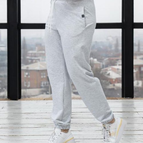 Штаны спорт AZNA (XL-4XL) Б53 l.grey (деми) AZNA Б53 l.grey