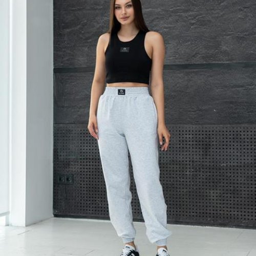 Штаны спорт AZNA (S-XL) Б98 l.grey (деми) AZNA Б98 l.grey