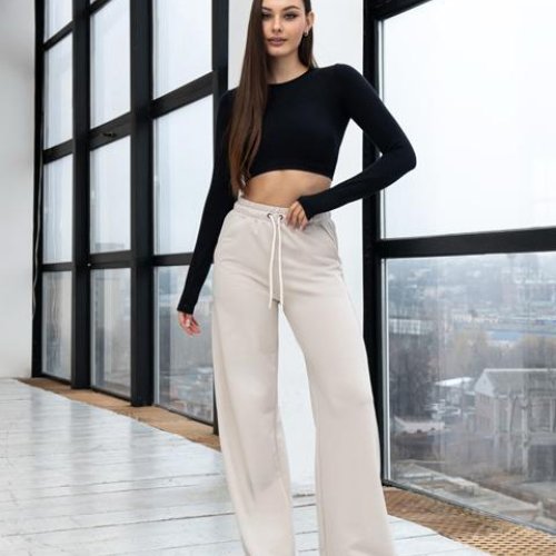 Штаны спорт AZNA (S-XL) Б44 beige (деми) AZNA Б44 beige