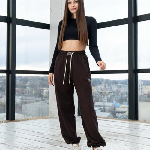 Штаны спорт AZNA (S-XL) Б28 brown (деми) AZNA Б28 brown