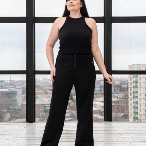 Штаны спорт AZNA (XL-4XL) Б56 black (деми) AZNA Б56 black