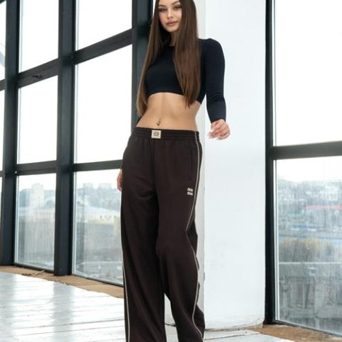 Штаны спорт AZNA (S-XL) Б59 brown (деми) AZNA Б59 brown