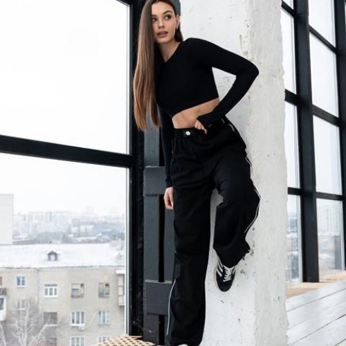 Штаны спорт AZNA (S-XL) Б70 black (деми) AZNA Б70 black