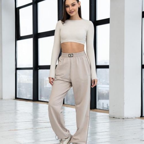 Штаны спорт AZNA (S-XL) Б70 beige (деми) AZNA Б70 beige