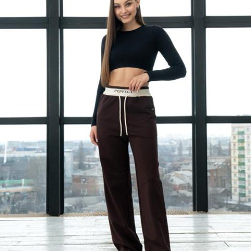 Штаны спорт AZNA (S-XL) Б50 brown (деми) AZNA Б50 brown