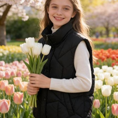 Жилетка Jacket (M-2XL) BM3313 black (деми) Jacket BM3313 black