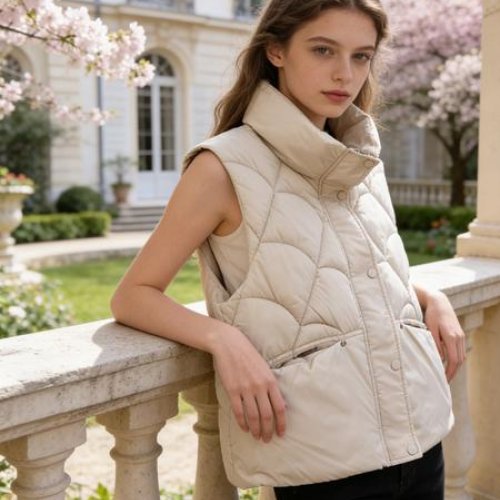Жилетка Jacket (M-2XL) BM353 beige (деми) Jacket BM353 beige