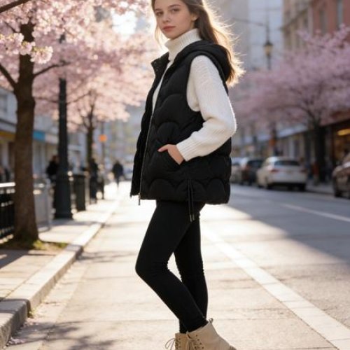 Жилетка Jacket (M-2XL) M618 black (деми) Jacket M618 black