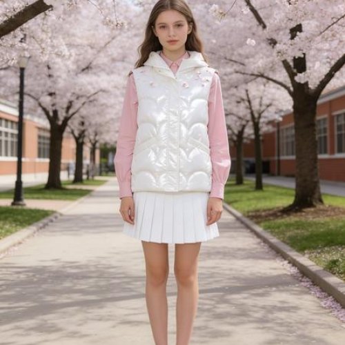 Жилетка Jacket (M-2XL) M618 white (деми) Jacket M618 white