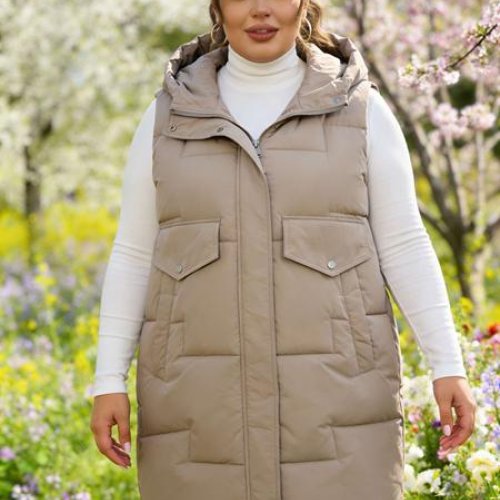 Жилетка Jacket (52-60) M6602 d.beige (деми) Jacket M6602 d.beige