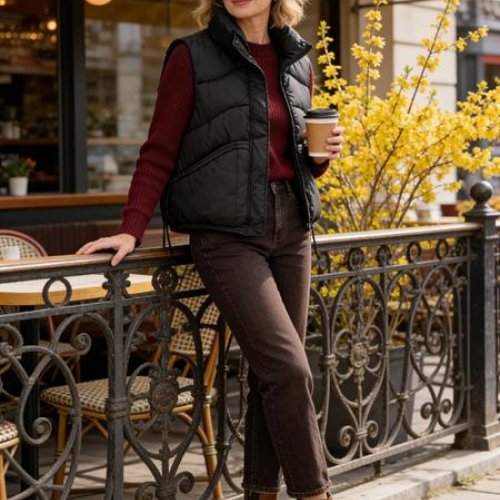 Жилетка Jacket (M-2XL) M803 black (деми) Jacket M803 black