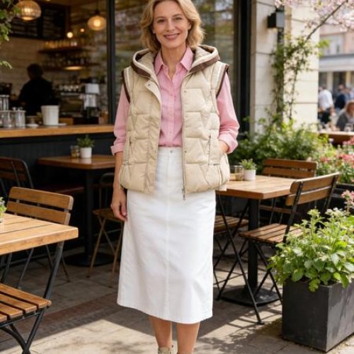 Жилетка Jacket (XL-3XL) MF306 beige (деми) Jacket MF306 beige