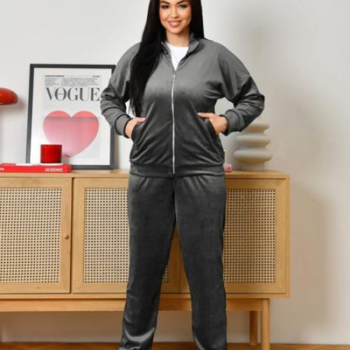 Костюм спорт OdesaOpt (48-52) 4590-32 d.grey (деми) OdesaOpt 4590-32 d.grey