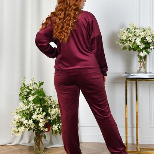 Костюм спорт OdesaOpt (48-52) 6655-14 wine (деми) OdesaOpt 6655-14 wine