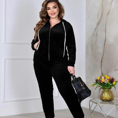 Костюм спорт OdesaOpt (54-60) 7990-31 black (деми) OdesaOpt 7990-31 black