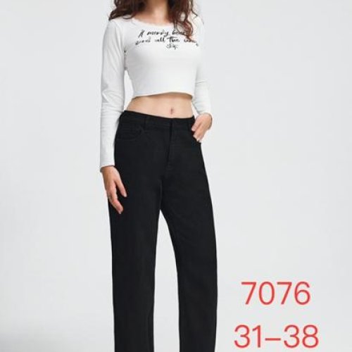 Джинсы NewJeans (31-38) 7076 black (деми) NewJeans 7076 black