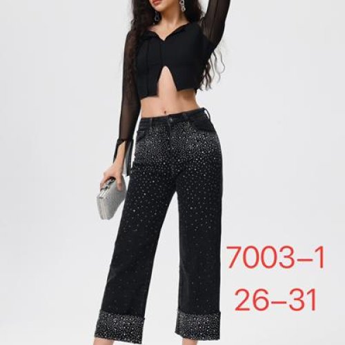 Джинсы NewJeans (26-31) 7003-1 black (деми) NewJeans 7003-1 black