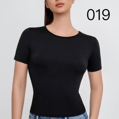 Футболка NewJeans (S-XL) J0019 black (лето) NewJeans J0019 black